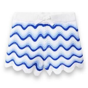Janie and Jack NWT Blue and White Crochet Short. Size 6